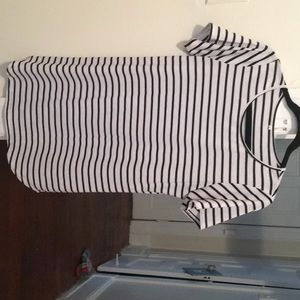 Black and white striped dress